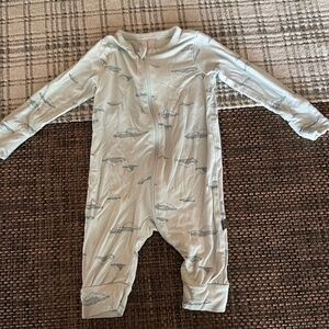 Baby Blue Cloud Print Onesie